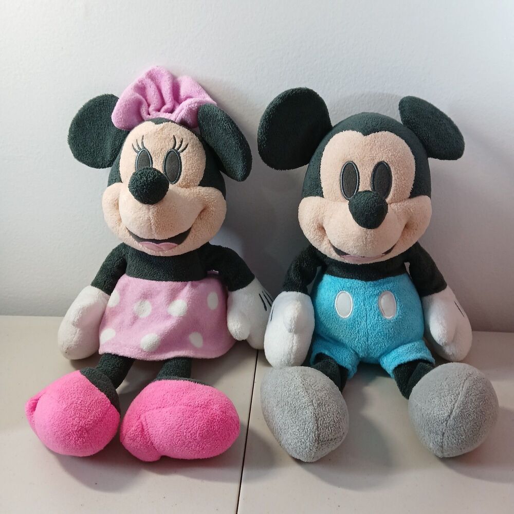 Disney Baby Mickey & Minnie 11" Plush Stuffed Animal Soft Baby Toys Set Lot of 2